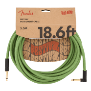 Fender Festival Hemp Instrument Cable  Straight / Angled 18.6' Green